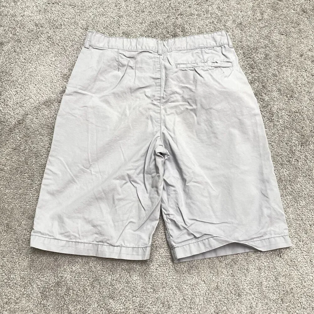 Old Navy Chino Shorts Boys Kids 14 Gray Flat Front Cotton Pockets Casual Outdoor